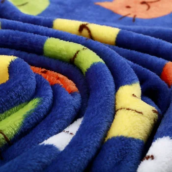 140X200cm Desene animate Multicolore Cap de Pisică Tipărite Coral Flanel copil Copil Pat de Somn Capac Pătură de Canapea/ Călătorie/ Masina Pleduri