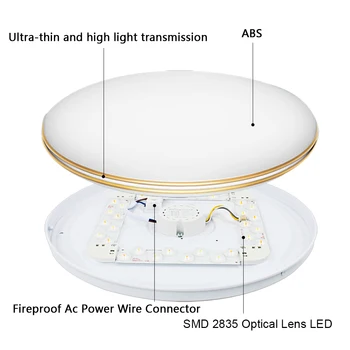 LED Lumina Plafon Negru Coajă 48W 3000k-6500K Reglabil Moderne Suprafață Lampă de Tavan Pentru Bucatarie Dormitor Baie Lămpi