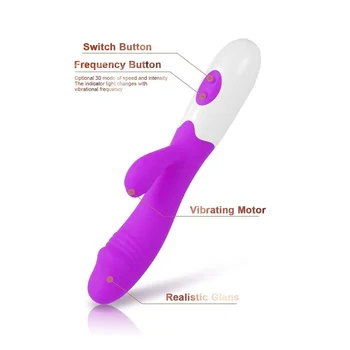 CRDC G Spot Vibrator Rabbit Vibrator pentru Femei Dual Vibration Silicon rezistent la apa Vagin Clitori Masaj Jucarii Sexuale Pentru Femei