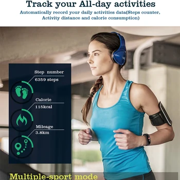 Actualizat tracker de fitness brățară inteligent impermeabil rata de inima smartband memento apel sport tracker inteligent bratara pk mi band 3