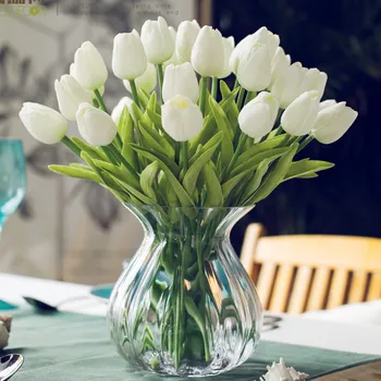 20buc/lot Lalele Flori Artificiale Real Touch PU Buchet de Mireasa Pentru Acasă Petrecerea de Nunta Decorative Flori și Coroane de flori