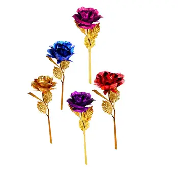 Aur 24K Placate cu Aur Rose de Flori de Valentine ' s Zi, Nunta Cadouri de Ziua de nastere Prietena Cadou 6 Culori Disponibile