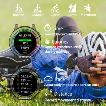 GPS Ceas Inteligent care Rulează Sport în aer liber MilitaryWatch Bluetooth Telefon Smartphone rezistent la apa Rata de Inima Busola Altitudine Ceas