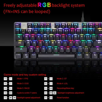 Tastatură mecanică Mouse-ul Setat Cu Rgb Led Backlight Dpi Reglabil Tastatură de Gaming Pentru PC Gamer