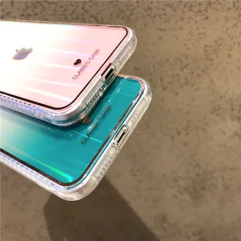 De lux cu Laser Gradient Transparent Cazul în care Telefonul Pentru iPhone 12 11 Pro Max Mini XR XS X 7 8 Plus SE 2020 rezistent la Șocuri Clar Capacul din Spate
