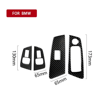 Fibra de Carbon macaraua Geamului de Control Rama Geamului Cotiera Panoul de Autocolant Garnitura Tip O Mare Potrivesc pentru BMW Seria 5 G38 2018