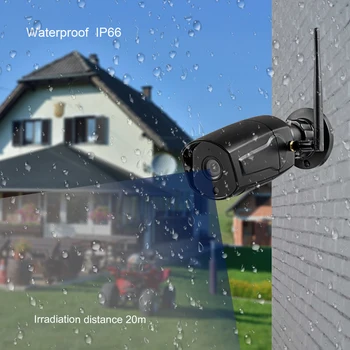 2.0 mp Hd 1080p Wifi Camera Ip Bullet Exterior Impermeabil de Detectare a Mișcării Cu Card de 32g Power Metal Negru ping Fierbinte de Vânzare