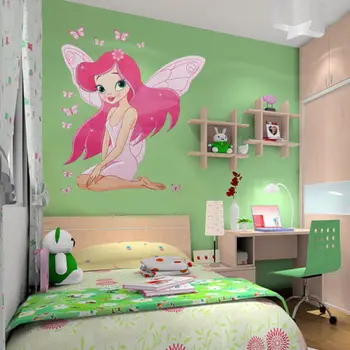 Decor Acasă Fairy Princess Butterfly Decalcomanii De Vinil Arta Murala De Perete Autocolant Copii Fată Cameră Decor Pictura, Caligrafie