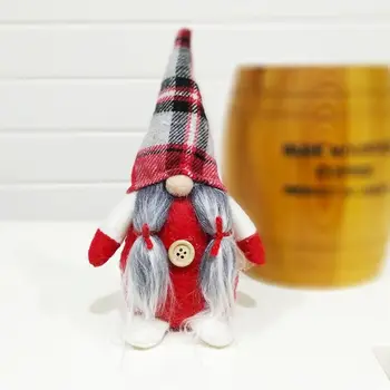 De crăciun lucrate Manual suedez Gnome Papusa Ornamente Grila Pălărie Figurina Casă de Vacanță Partid Decor Copii Xmas Cadou Q1QC