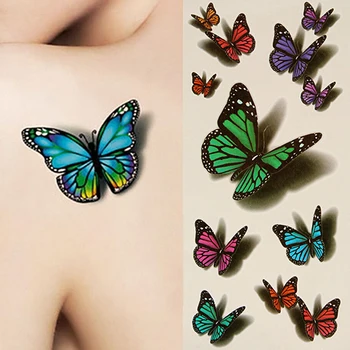 3D Temporară Fluture Colorat Autocolant Tatuaj Body Art Detașabil, rezistent la apa Fierbinte