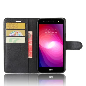 Fors LG X 2 Piele Flip Caz de Telefon pentru LG K10 Putere Rezervați Stil Portofel cu Slot pentru Card Stand Flip PU Caz de Protecție