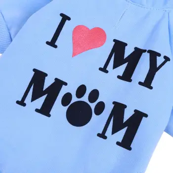 Multi-Culoare de Companie Bumbac Cald Confortabil Hanorace îmi Iubesc Mama Design de Haine de Câine Pentru Mici, Mijlocii Și Mari de câine