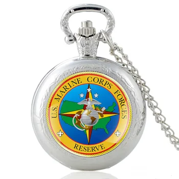 Noi Sosiri Bronz de Epocă US Marine Corps Forță de Rezervă de Cuarț Ceas de Buzunar Retro Femei Bărbați Pandantiv Colier Ceasuri Cadouri