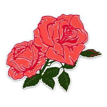 YJZT 13.4*10.9 CM Frumoase Flori de Trandafir Decor Grafic Autocolante Auto Personalizate 11A0850