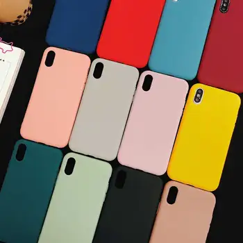 Boucho Telefon Caz Pentru iPhone XS Max XR 7 6 6s 8 X Plus Simplu Culoare Solidă Îngroșa Silicon Moale Cazuri Bomboane de Culoare a Capacului din Spate