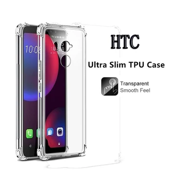 TPU Silicon rezistent la Șocuri Caz Pentru HTC U11 Ochii U12 Viață, Plus U Juca Ultra U19E,Dorința de 12, Plus Dorința de 19 Plus 12S Acoperi Capa