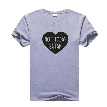 Nu Azi, Satana Scrisoare de Imprimare Femei Tricou de Vară de Moda Alb-Negru cu Maneci Scurte Tee Cămașă Femme Harajuku T-shirt Femei Topuri