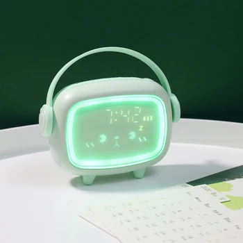 2020 înger nou ceas cu alarmă acasă noptiera dormitor smart digital cu led-uri lumina de noapte electronice copilului ceas deșteptător voice wake-up
