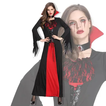 Costume Petrecere de Halloween Vrăjitoare Rol Feminin Fantoma Vampir Înfricoșător Mantie Rău Stadiul Adult Costume Cosplay Lung Rochie Fancy