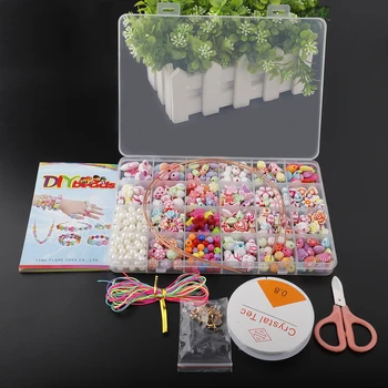 DIY Manual cu Margele de Jucărie cu Set de Accesorii pentru Copii Creative 24 Grila Fata de Luare de Bijuterii jucarii Jucarii Educative pentru Copii Cadouri