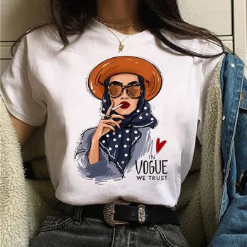 Moda de Vara tricou Femei VOGUE Scrisoare de Imprimare T-shirt de Moda Harajuku Grafic T-shirt Retro Drăguț T-shirt 90 de sex Feminin