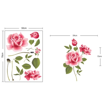 Rose Flori Autocolante de Perete Amovibil Decal Decor Acasă DIY Arta de Decorare Camera de zi Tapet Decal Fundal DWH5