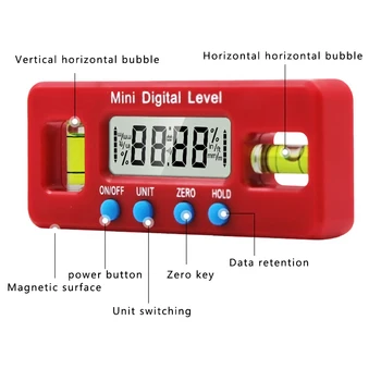 100mm Magnetic Puternic Rigla de Nivel Electronic Display Digital Nivel de Spirit Instrument Inclinometer Unghi Rigla de Măsurare Instrument
