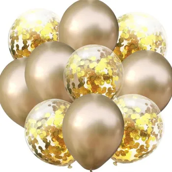 Confetti metalice baloane combinație 10buc/lot12 centimetru grosime rotunde din latex ballon copil de 1 an petrecerea de ziua baloane nunta decor