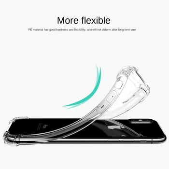 Transparent Airbag rezistent la Șocuri Telefon Caz pentru iPhone 11 Pro Max XS XR X 7 8 Plus SE 2020 Slim Fit Moale TPU Clear Anti-knock Acoperi