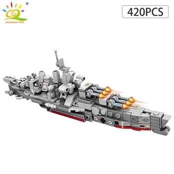 240PCS 10in1 Militare Mini Navă a Marinei Blocuri Compatibil Armata Barca Arma Mașină de Cărămizi