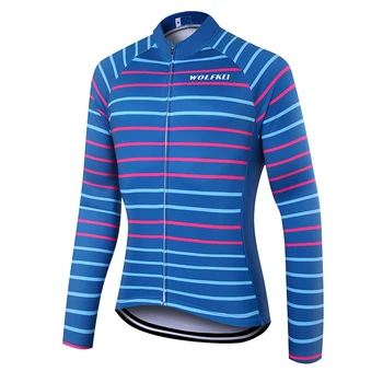 WOLFKEI Nou Om de Culoare Albastru Termică Iarna Fleece Tricouri de Ciclism Mountain Bike Ciclism de Îmbrăcăminte pentru Biciclete Sport Tricouri