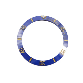 CARLYWET Sus Înlocuire Albastru Cu Aur Scrieri Ceramice Ceas Bezel 38mm Introduce făcut pentru Rolex Submariner GMT 40mm 116610 ÎN