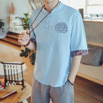 Tradițională chineză cămașă tradițională chineză îmbrăcăminte pentru bărbați piața chineză on-line topuri casual 2018 bluza tricou TA245