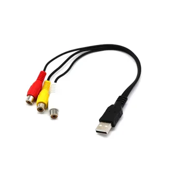 1.5 m 5ft USB de sex Masculin-O la 3 RCA AV a/V la TV Cablu Adaptor Cablu USB la 3RCA Audio Cablu Video pentru Set-top Box TV, Console de jocuri