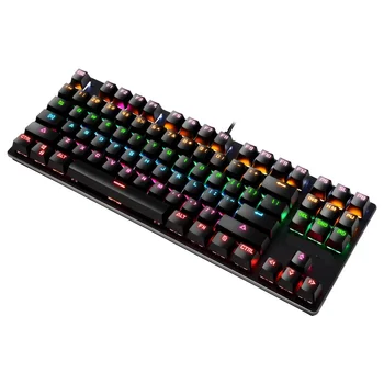 BAJEAL Tastatură Mecanică cu Fir Tastatură de Gaming RGB se Amestecă cu iluminare din spate 87 Anti-ghosting Albastru Roșu Comutator Pentru Joc PC Laptop