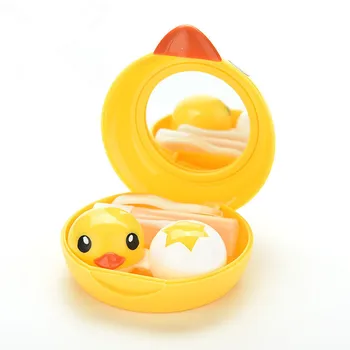 Drăguț miniatură accesorii pentru ochelari, desene animate duck design lentile de contact de caz, caseta de protectie, recipient cutie
