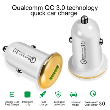 Mini 18W QC3.0 Rapid Incarcator Auto USB Adaptor Quick Charge 3.0 Auto de Încărcare Pentru Samsung S8 S9 Huawei, Xiaomi iPhone iPad Tablet PC