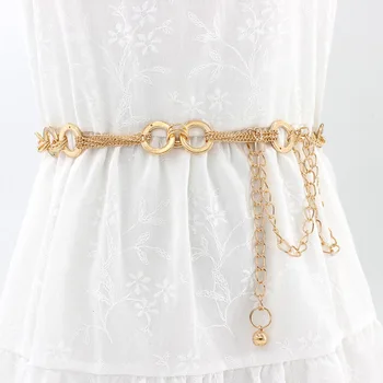 La modă wild de aur subțire curea accesorii femei rochie femei inel de metal decor talie lanț