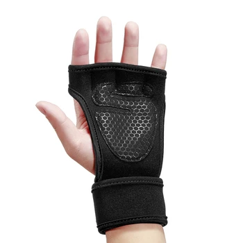 Non-alunecare Silicon Palm Protecție Mănuși de Sport de Fitness, Haltere Prelungit Înfășurat Bratara Mănuși