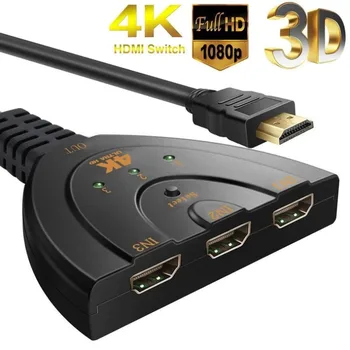 Portabil 3 Porturi HDMI In si 1 HDMI Out Full HD 4K*2K 1080P HDMI Switch 3D Afișare a Imaginii pentru mai Multe mass-Media DevicesPortable 3 HDMI