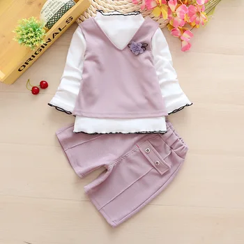 De vânzare cu amănuntul de Îmbrăcăminte pentru Copii T-shirt & Vesta & Jos Fata Set Fetita de 3 Bucati Seturi