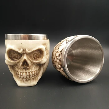 Halloween Neobișnuit din Oțel Inoxidabil Gotic Pocalul de Partid Creative Pahar Craniu 3D Schelet Punk Pahare de Vin, Pahare de Whisky