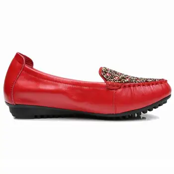CEYANEAOWomenShoes Noua Moda Din Piele Pantofi Plat Femeie Mocasini Cristal Talpa Moale Confortabil Casual ShoesWomen Apartamente