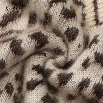 2020 Toamna Iarna Femei De Moda De Epocă Pulover V-Neck Leopard De Imprimare Tricot Vrac Top Vesta Fără Mâneci Vrac De Proiectare Haine