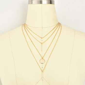 Femei Elegante De Cristal Multi-Strat Cravată Guler Pandantiv Lanț De Creatie Eleganta De Lux Colier Bijuterii