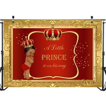 NeoBack Regală Prințul Copil De Dus Fundal Negru Coroana De Aur Fundaluri De Fotografie, Micul Prinț Regal Fundal Roșu De Partid