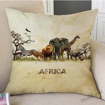 Femeie Africană Fata Pictură În Ulei Canapea Pernă De Caz Pentru Decor Acasă Africa De Cultură Animale Elefant Lenjerie De Pernă Acoperă