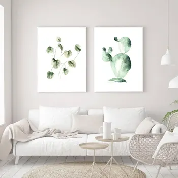 Acuarele Plante Frunze de Epocă Postere de Arta de Perete Panza Printuri Nordic Stil Tablou de Perete Imaginile pentru Camera de zi Decor Acasă