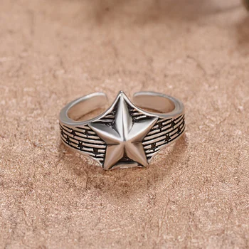 Moda Noua Argint 925 Pentagrama Stars Open Inele Pentru Femei, Cadouri Argint 925 Bijuterii