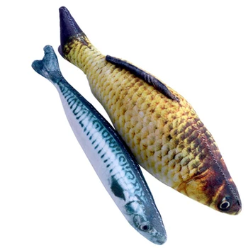 Animale de Companie 3D Pluș Moale în Formă de Pește Pisică Jucărie Interactiv Cadouri Pește Catnip Jucării de Pluș Perna Papusa de Simulare Joc de Pește Jucărie Pentru animale de Companie